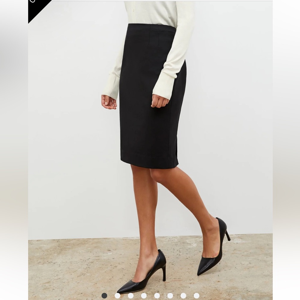MM Lafleur Cobble Hill 4.0 pencil skirt in washable black Italian wool twill